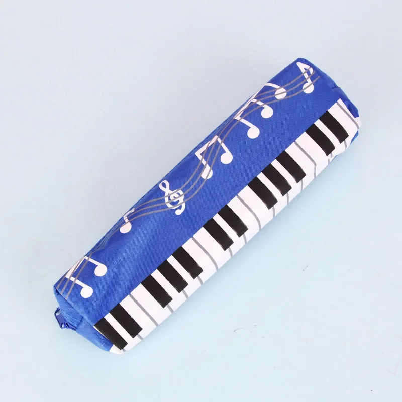 Creative Musical Note Piano Stationery Pouch Student Pencil Case Square Single Layer Oxford Cloth Pen Bag for Girls Boy