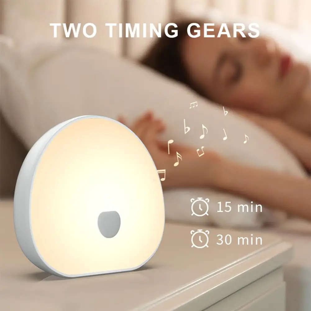 Máquina de ruído branco para dormir rgb, 2 com som calmante, recarregável, luz noturna led relaxante, áudio e lâmpada de sono para bebês