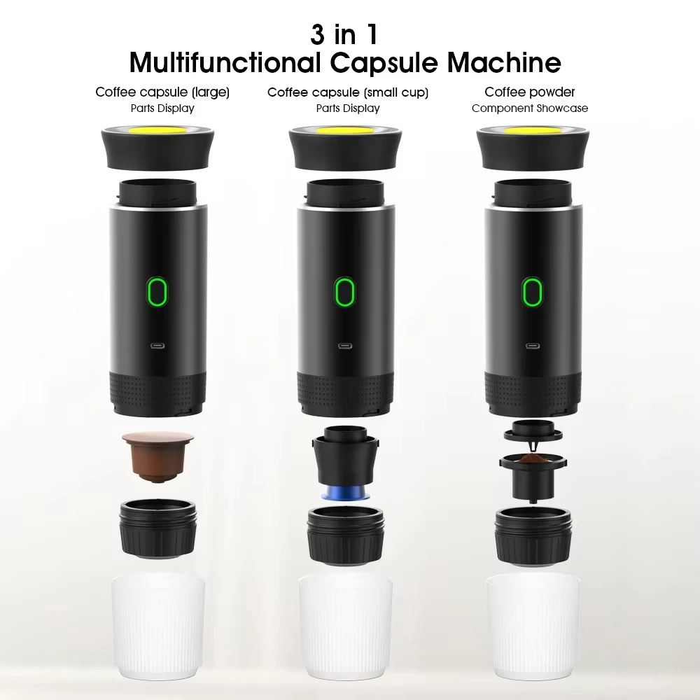XIAOMI 전기 커피 만들기 기계 무선 Type-C 충전식 3 in 1 휴대용 커피 메이커 다중 모드 가정용 여행