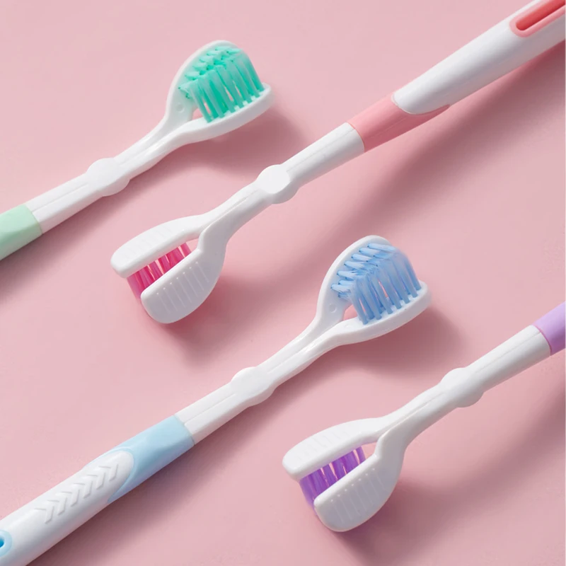 성인용 양면 부드러운 털 칫솔, 초미세 부드러운 강모, 구강 관리 안전 칫솔, 구강 건강 청결