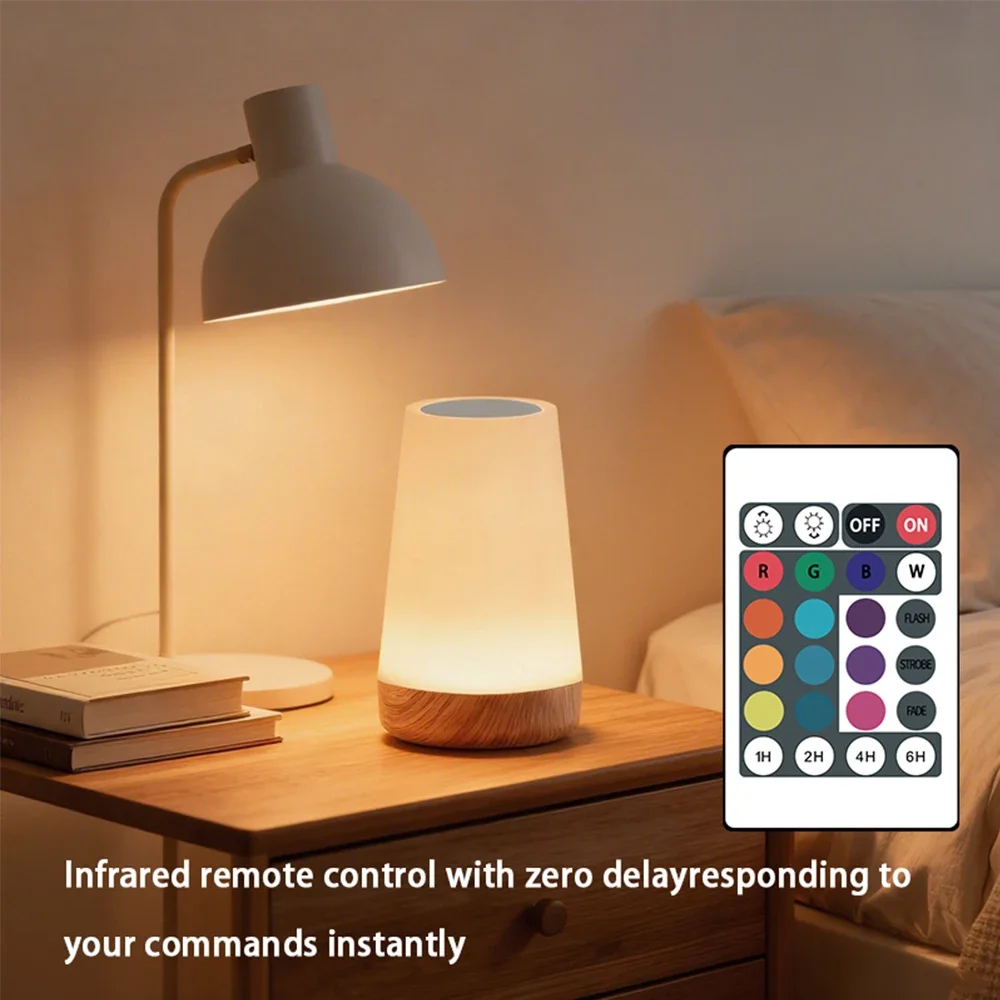 13 cores led mudando luz noturna controle remoto toque usb recarregável rgb noite lâmpada regulável portátil mesa lâmpada de cabeceira