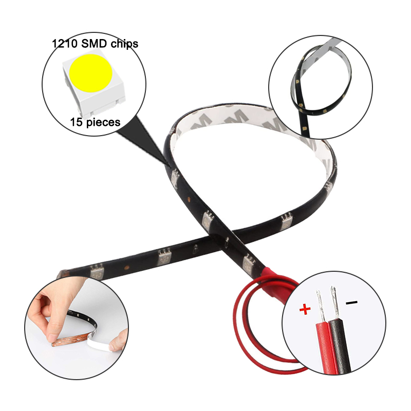 1X30CM 15 SMD Xe Dây Đèn LED Ánh Sáng Kiểu Dáng Xe Nội Thất Trang Trí Bầu Không Khí Đèn Bên Ngoài Sửa Đổi Ánh Sáng Môi Trường Xung Quanh đèn Led DRL Chữ