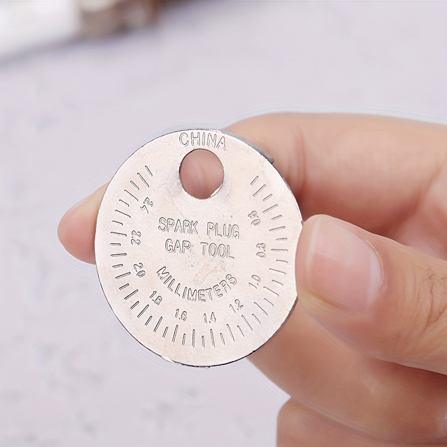 1 peça 0.6-2.4mm faixa tipo moeda vela de ignição ferramenta de medição de lacuna de vela de ignição