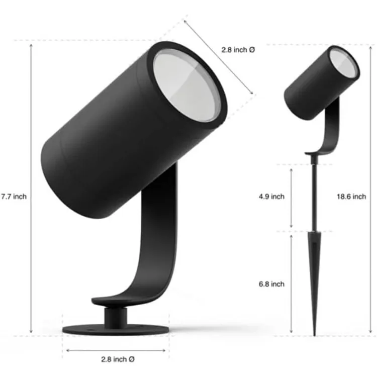Lily Outdoor Smart Spot Light Base Kit - White and Color Ambiance LED Walkway Lights - Low Voltage Landscape Lighting