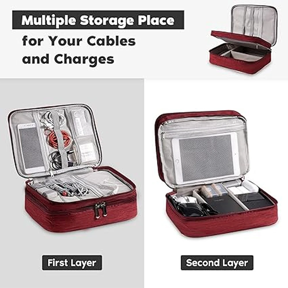 Portable Digital Storage Bag Data Cable Organizer Power Bank Electronic Devices Gadget Storage Pack Makeup Travel Organize Pouch