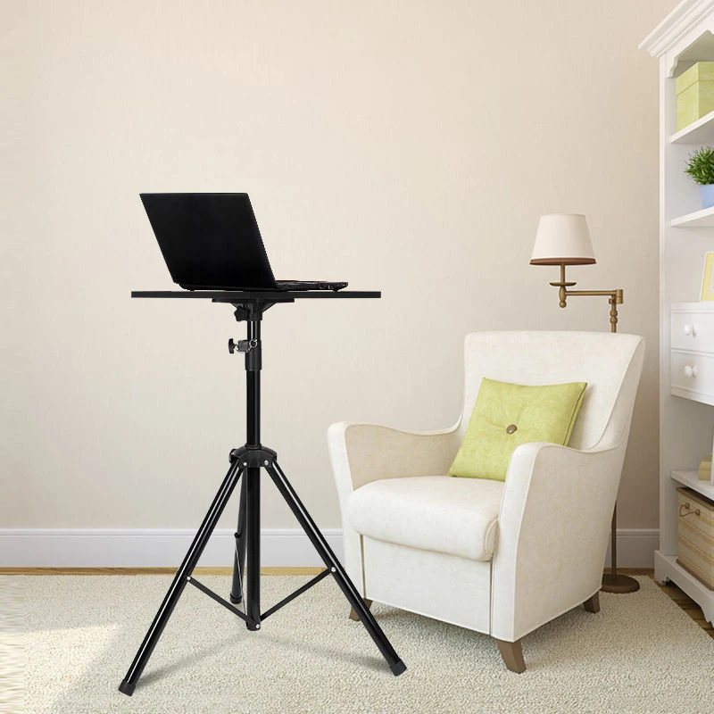 Supporto per laptop portatile da 1,2 m Tavolo da pavimento pieghevole Scrivania per computer Altezza regolabile Treppiede stabile Forniture per ufficio domestico all'aperto