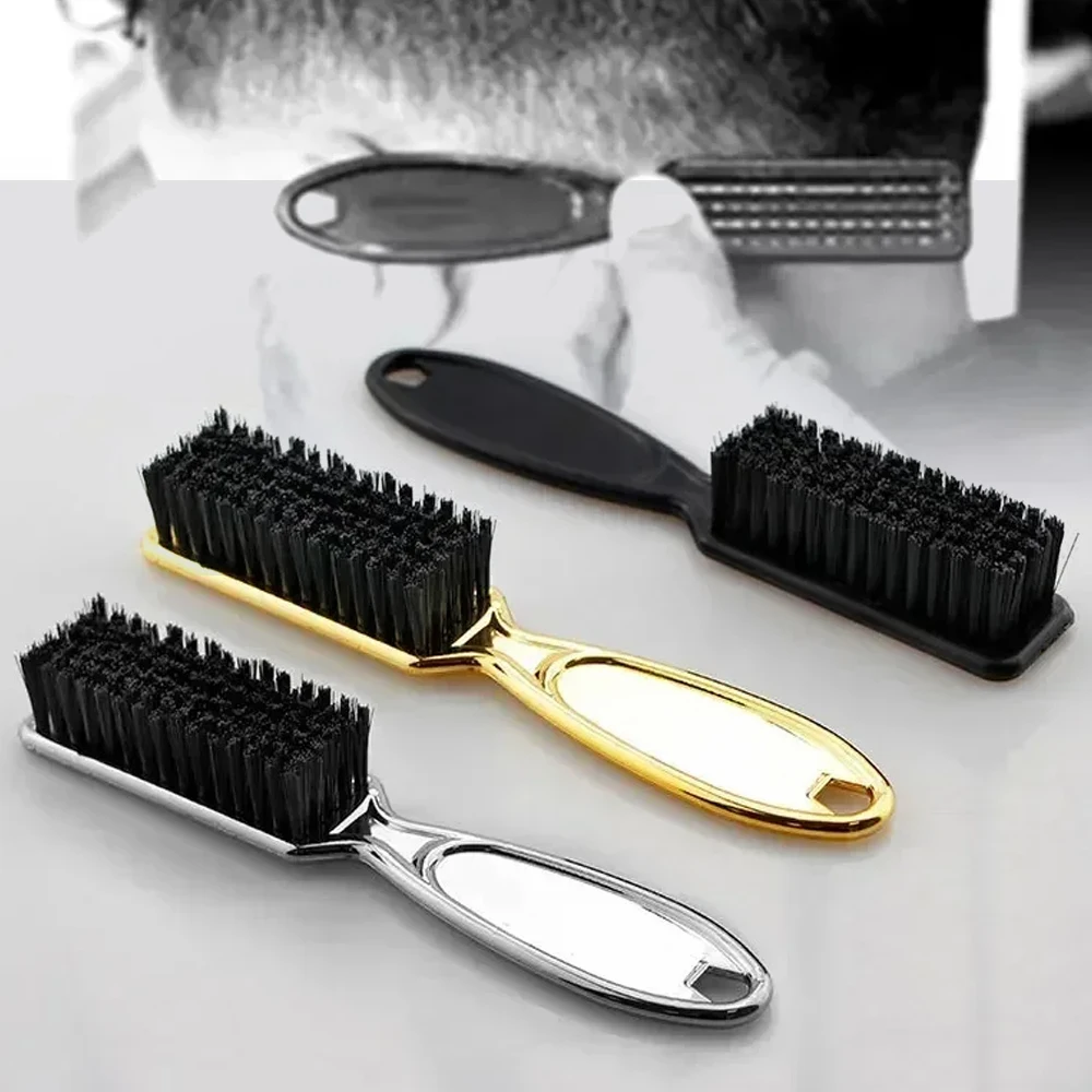 Barbeiro retro pescoço espanador remoção do cabelo pente alça de plástico macio quebrado escova de limpeza do cabelo estilo pente escova ferramentas do salão de beleza