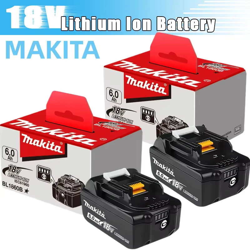 🤙 100% оригинальная батарея Makita 6Ah для Makita 18 В BL1860B BL1840 BL1830B BL1850B BL1850 BL1860 BL1815, сменная литиевая батарея