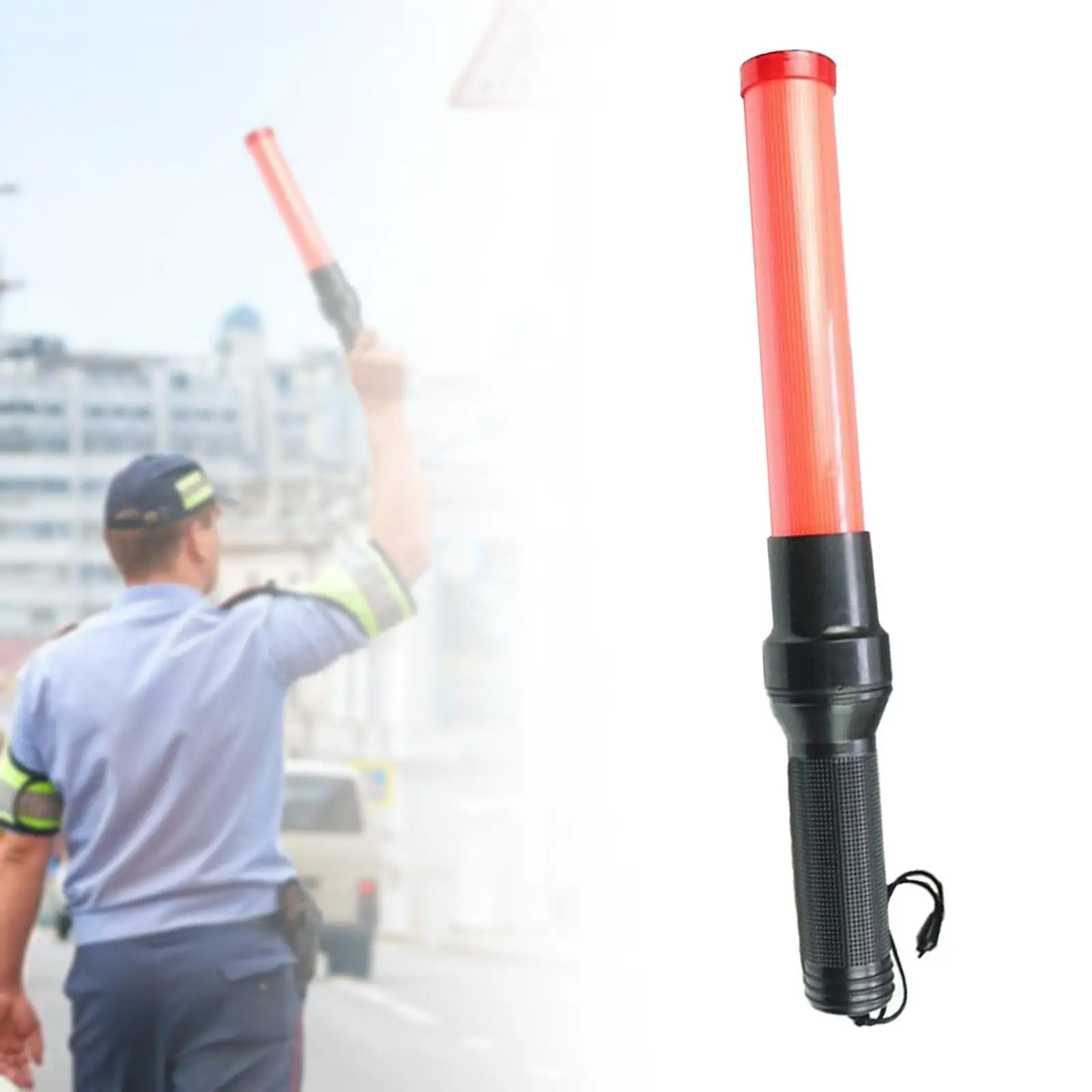 16.14" LED Traffic Control Stick Portable Multipurpose Traffic Signal Stick for Parking Car Directing Security Airport Emergency