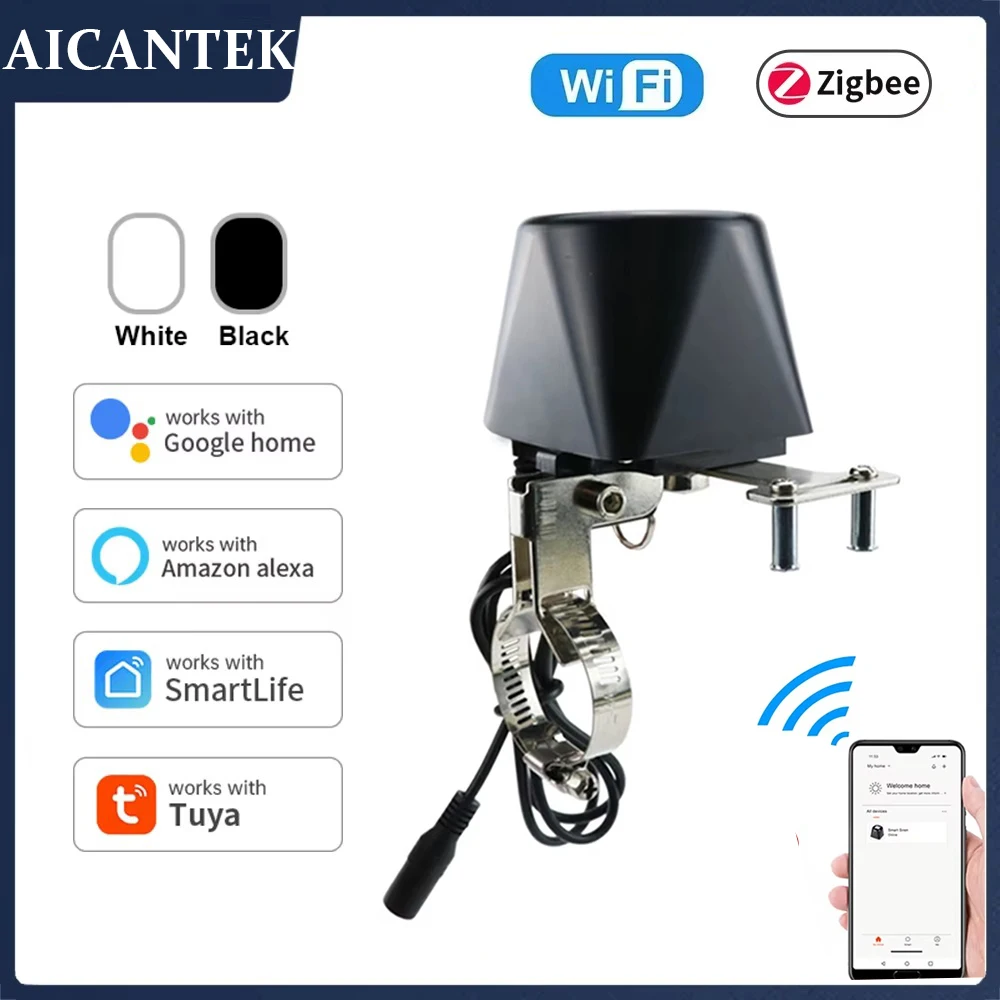 Tuya Zigbee of Wifi Waterklep Gasafsluiting Kogelkraan Timer Tuin Slimme Kraan Controller Ondersteuning Alexa Google Assistant