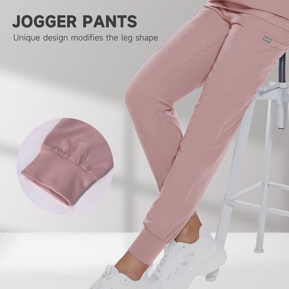 เครื่องแบบทางการแพทย์สําหรับฤดูร้อนพยาบาลผู้หญิงแฟชั่นเครื่องแบบ Cool ผ้าแขนสั้น Medical Scrubs เสื้อผ้าพยาบาลกางเกงยืดหยุ่น