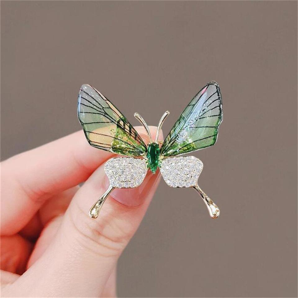 UILZ encantador mariposa broche de abeja para las mujeres brillante strass perla animal insecto solapa pin abrigo de boda regalo de joyería