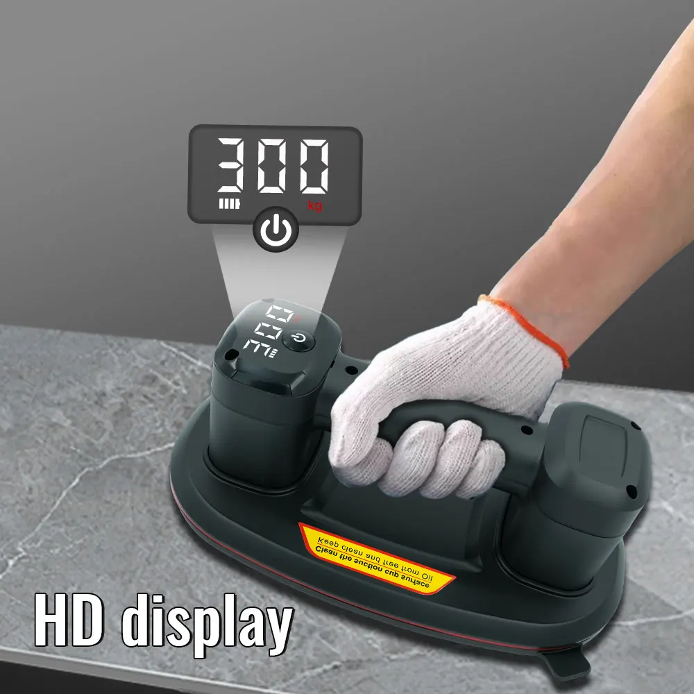 300KG vacuum adsorption suction cup.P9 double motor power sucker. Oval-shaped appearance. USB charging. Move tiles, granite, etc