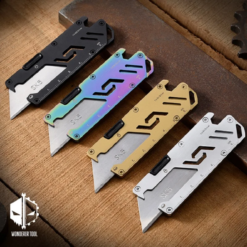 Multifunctional EDC Knife нож канцелярія Cutter Stationery 칼 Portable Unpacking Paper Cutting for Outdoor Home Bottle Opener