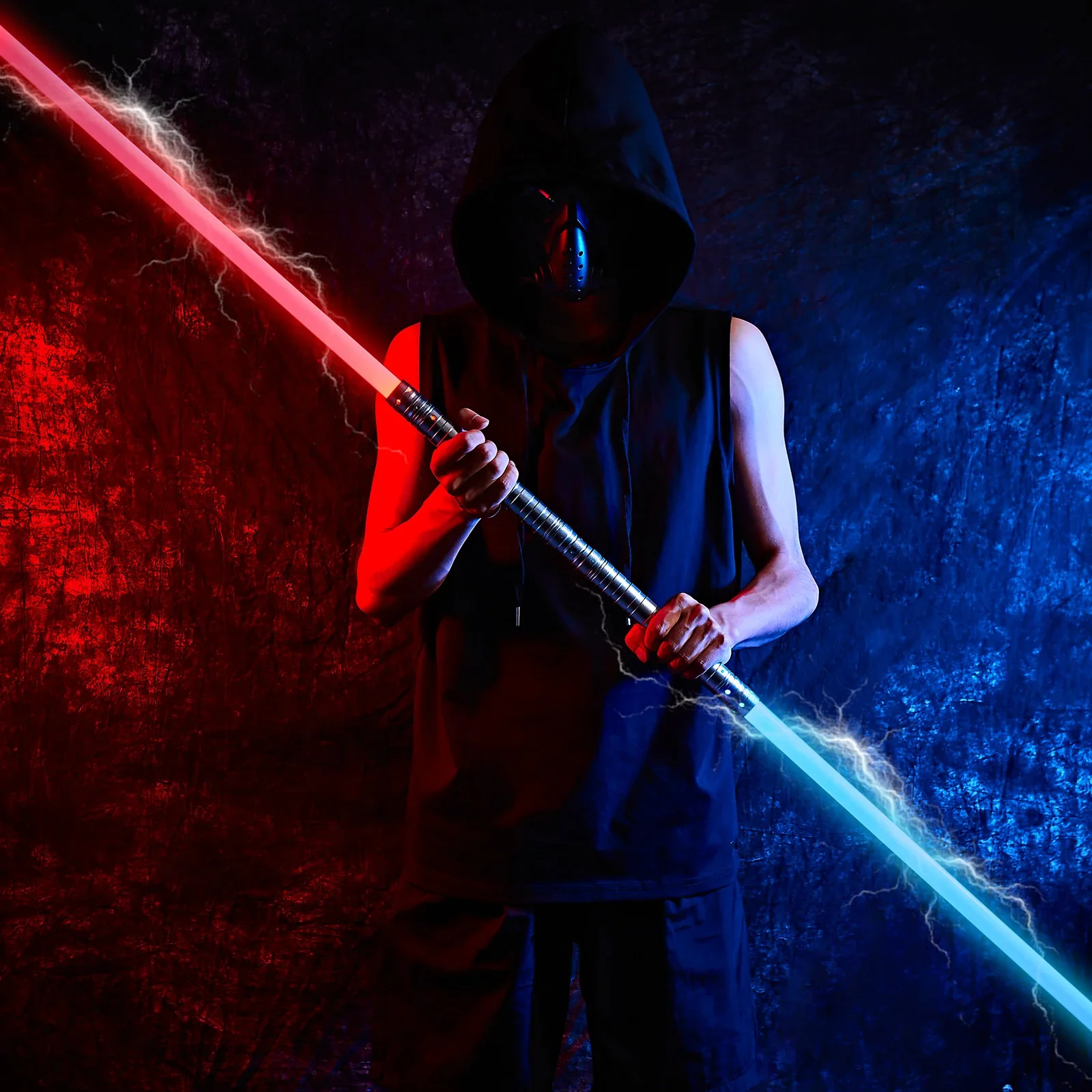 1/2 Stück RGB Metall Lichtschwert Dueling Smooth Swing LED Laser Schwert Saber De Luz 7 Farbwechselgeräusche blinkend Cosplay Geschenk Spielzeug