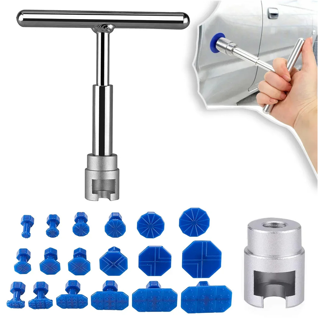 Paintless Auto Dent Remover Repair Tools Slide Hammer T-bar Dent Puller Suction Cup Dent Puller for Car Body Hail Damage