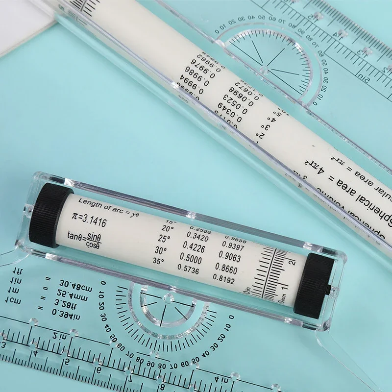 Zxiixz Angles Line Ruler 15cm 30cm Multi-Function Drawing Tool Roll Draw Ruler Metric Rolling Ruler Clear Parallel Rolling Ruler