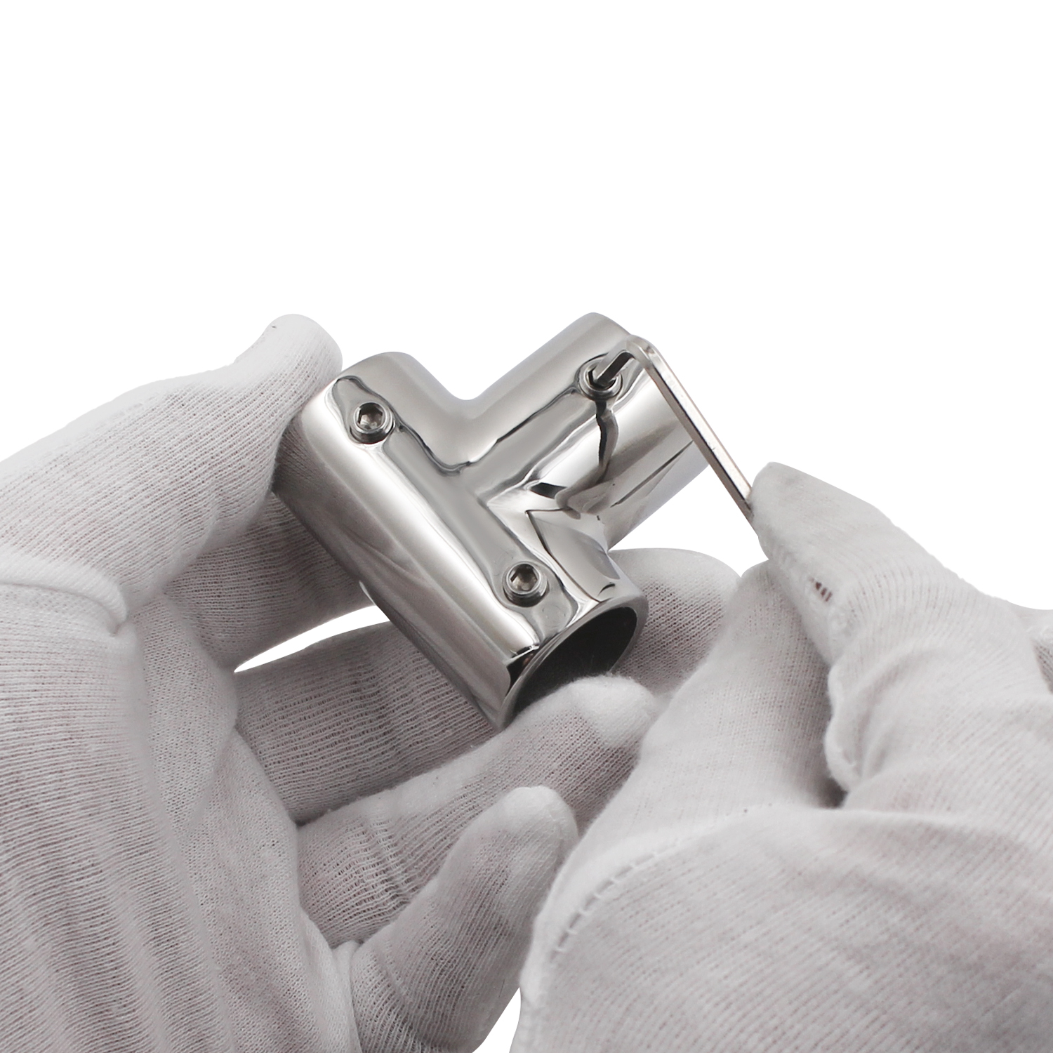 Stainless Steel 316 Marine Boat 3 Way Handrail Fitting 90° Deck Hand Rail Tee Joint Connector for 22mm/25mm/32mm Tube/Pipe