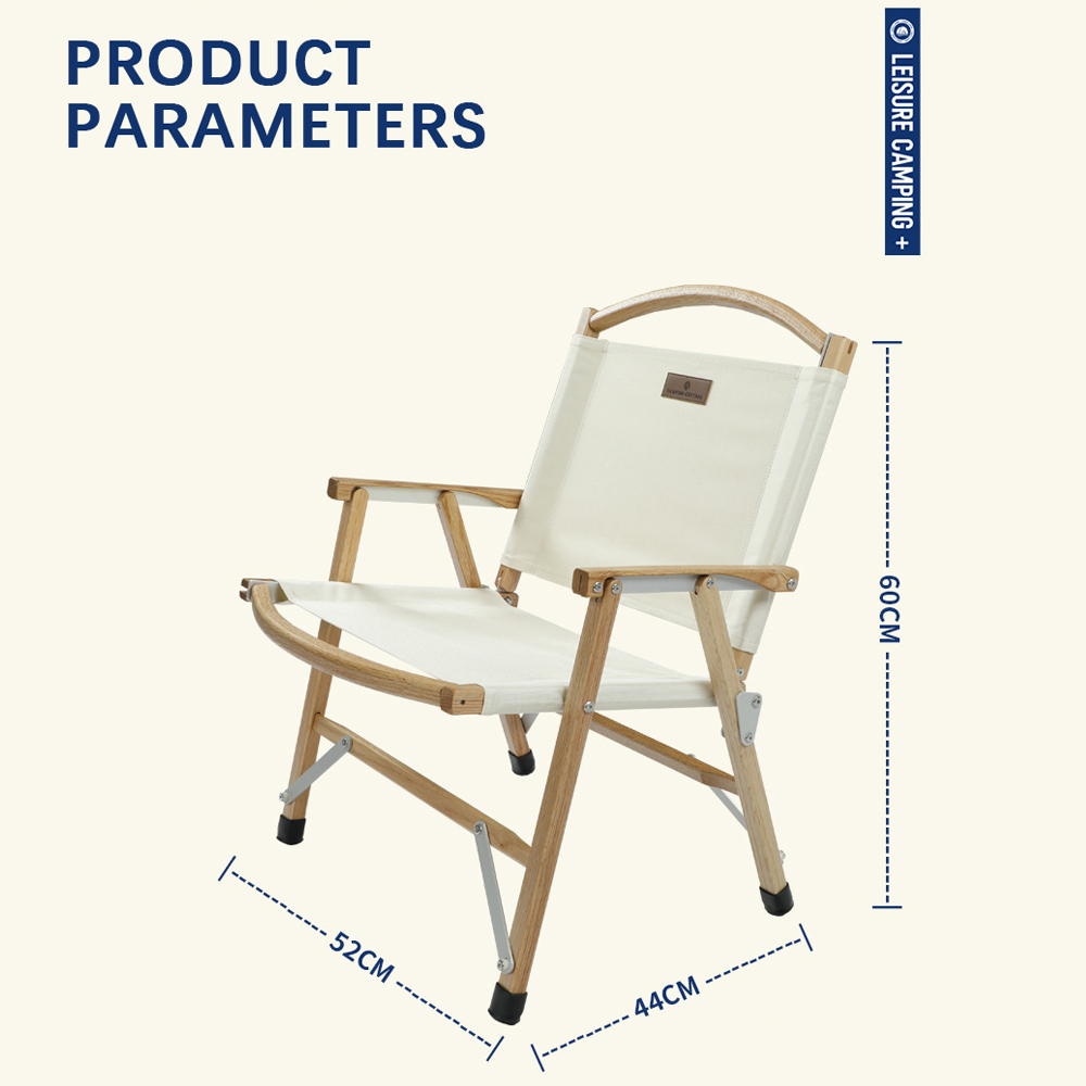 Kermit-silla plegable de madera maciza para exteriores, taburete portátil para pesca, Camping, Playa