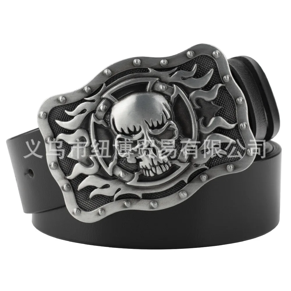 Hell Ghost Skull เข็มขัดหัวเข็มขัด Square Alloy Grim Reaper รูปแบบ Street เยาวชนรถจักรยานยนต์ Party อุปกรณ์เสริม