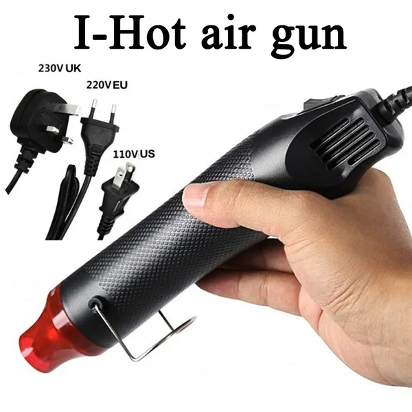 300W elektryczny Mini pistolet do opalania ręczny gorący wiatrówka z 300 szt. Termokurczliwym kolbą do wytłaczania rzemiosła termokurczliwego PVC