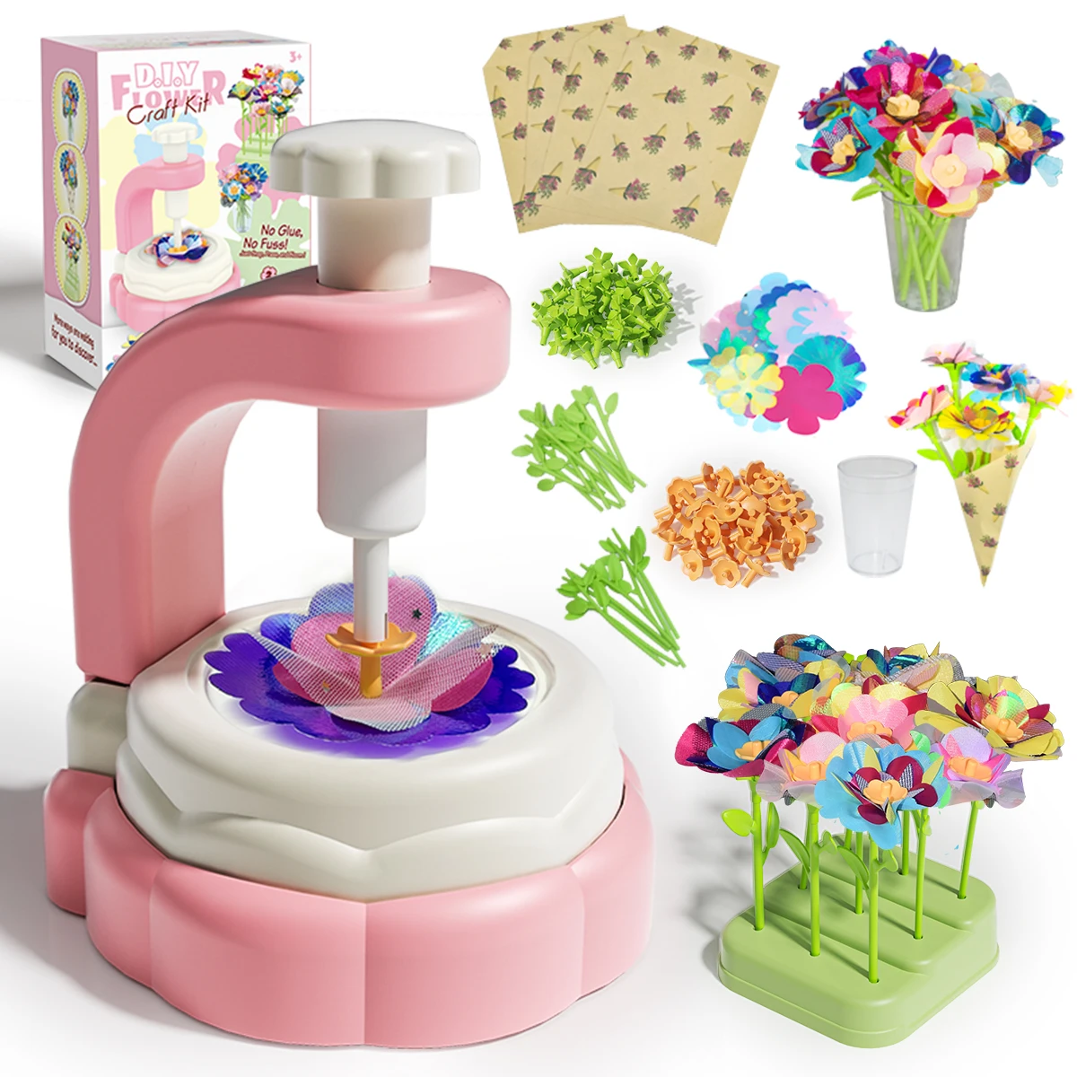 Stoff-Blumensträuße, Spielzeug, DIY-Bastelsets, Spielzeug für Kinder, handgefertigte Blumen, Marktspielzeug, Mädchen, Weihnachten, Geburtstag, Geschenk