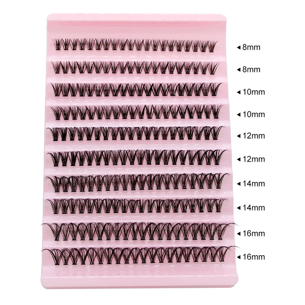 8-16mm Mix Super Bunch 200pcs Lashes Clusters Extensions Fake Eyelashes C/D Curl 30D Charm Style Russian Volume