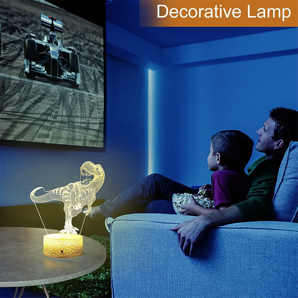 A72P 3D Dinosaur Night Light LED Dinosaur Light Domineering USB Desktop Night Light Colorful USB Gift Light