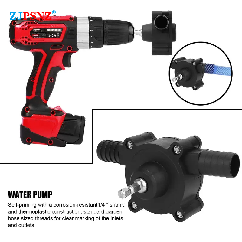 Portable Electric Drill Pump Self Priming Transfer Pumps Oil Fluid Water Pump Round Shank Heavy Duty Self-Priming Hand Universal