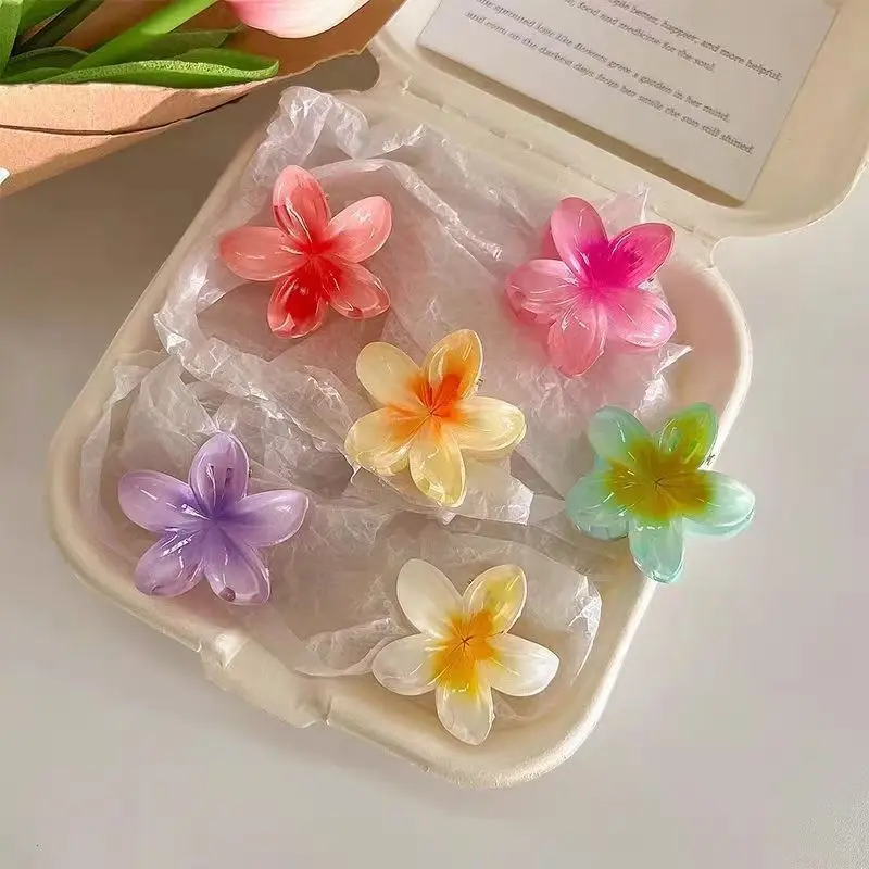 6 pezzi fermagli per capelli sfumati nuovo fiore artigli per capelli taglia piccola moda copricapo forcina granchio barrette accessori per capelli per le donne