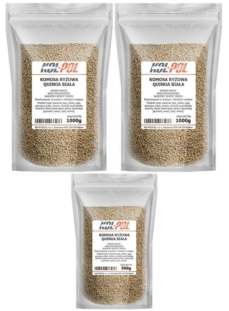KOMOSA RYŻOWA QUINOA 2,5kg Biała naturalna bogata w białko jakość Kol-Pol