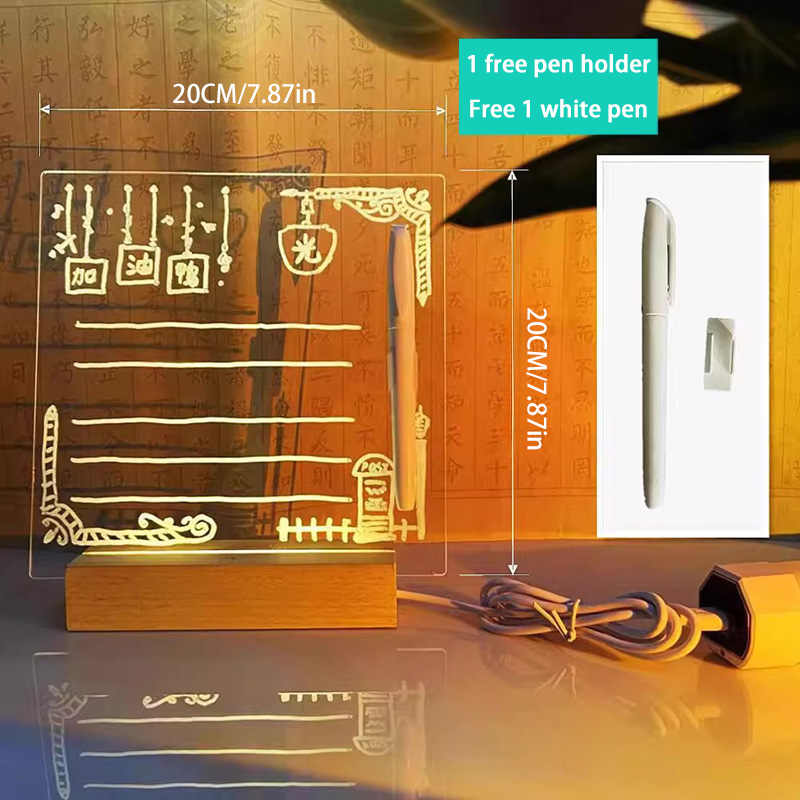 Light Up Acrylic Message Board Rewritable DIY Children's Glowing Drawing Board Message Lamp With 7 Colorful Pens 2025 New