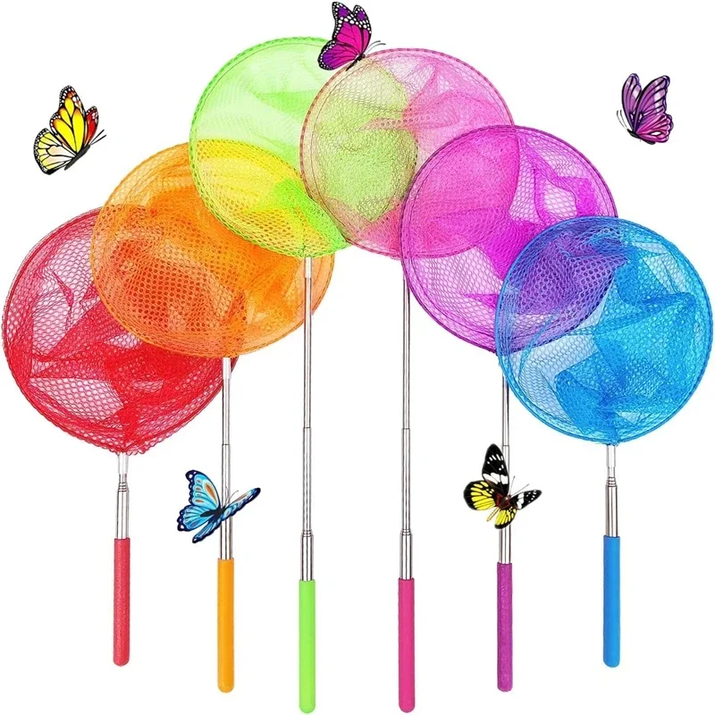 Telescopic Handheld Cage Net Summer Butterfly Catching Net Insect Catcher Lake River Fishing Tackle Swimming Pool Mesh Tools