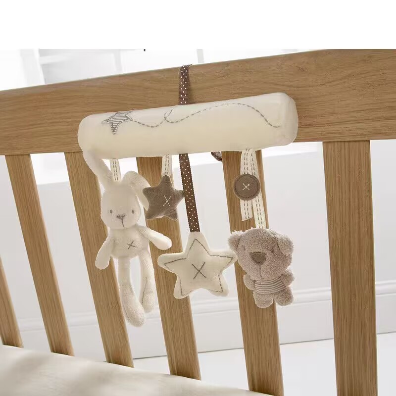 Baby Rattles Plush Toys Soft Rabbit Rattles Stroller Crib Hanging Toy Newborn Pendant Bell Appease Doll Accessories