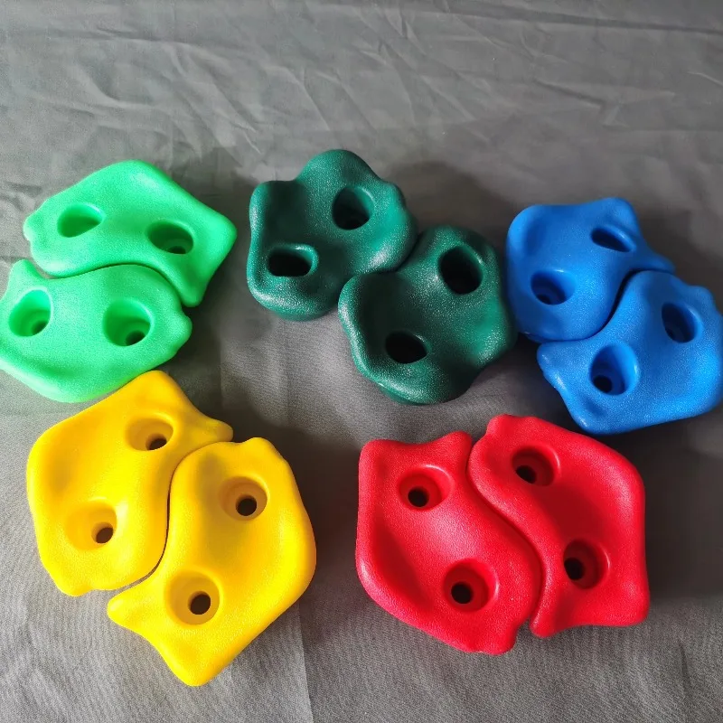 子供のためのプラスチック製のロッククライミング石セット、壁はゲームを保持、屋内、屋外の遊び場、DIY、ランダムな色