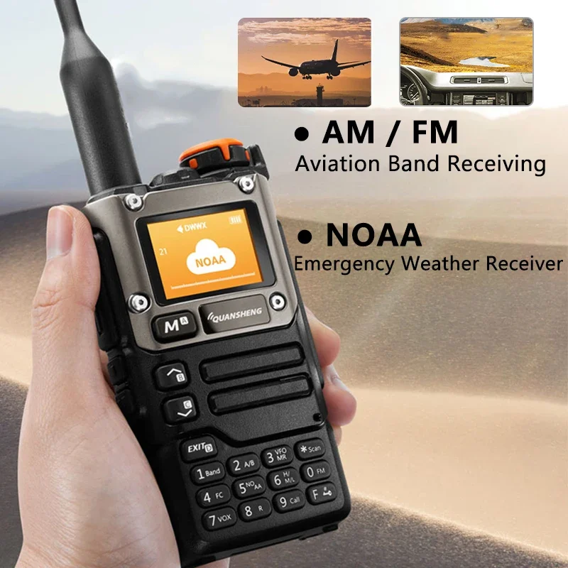 Quansheng UV-K6 Walkie Talkie 5W Air Band Radio Tyep C Charge UHF VHF DTMF FM Scrambler NOAA Wireless Frequency Two Way CB Radio