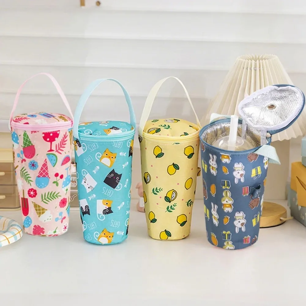 Sacola portátil para chá e leite, bolsa para preservação de calor, capa isolada para copo, guarda-chuva, bolsa para acampamento, acessórios para bebidas