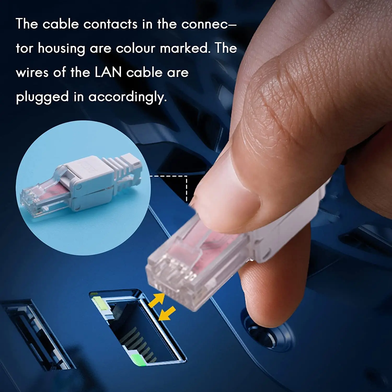 ZoeRax 1 шт., разъем RJ45 без инструментов для UTP CAT6A/CAT6/CAT5E, без обжима, интернет-RJ 45 для 23awg-26awg, концы шнура LAN без инструментов