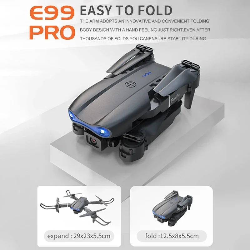 Mini E99Pro Składany Helikopter RC 5G WiFi FPV 4K Podwójny Kamera HD Dron z Utrzymywaniem Wysokości Szerokokątny Profesjonalny