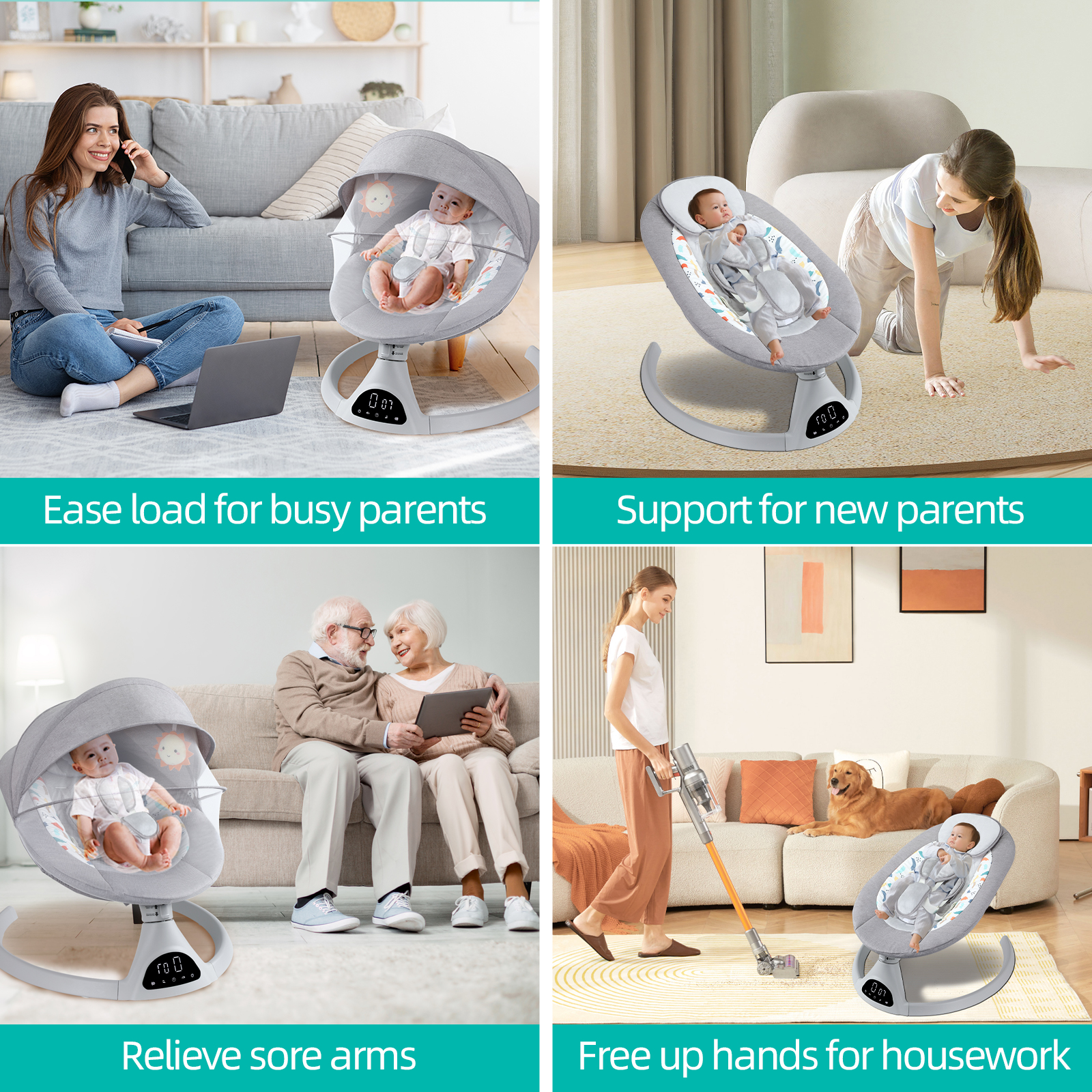 Elétrica balanço balanço cadeira para o bebê recém-nascido, berço do bebê, cama repousar