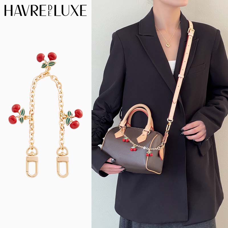 Cadena de cereza a la moda para mujer, accesorios de cadena de decoración para bolso, cadena de extensión para bolso, accesorios para bolso