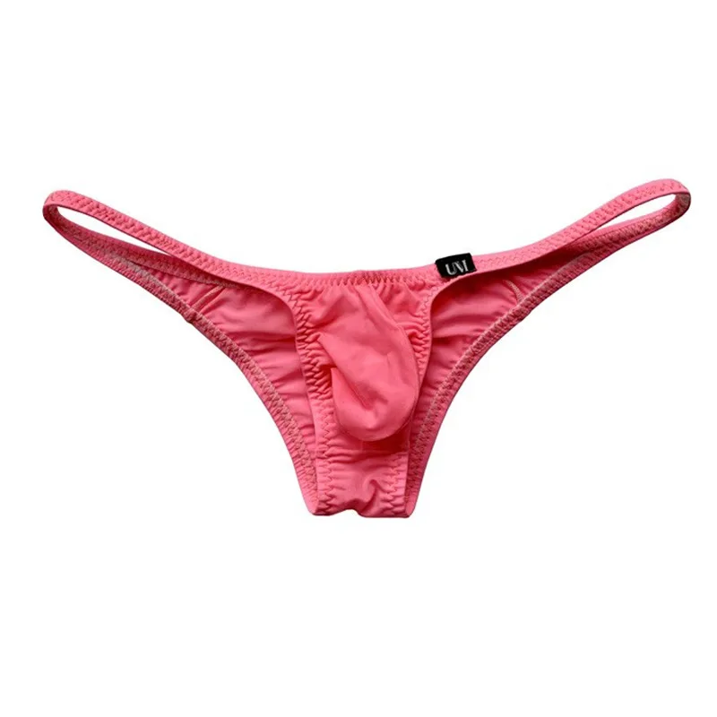 Slips élégants et sexy pour hommes, sous-vêtements imprimés de couleur unie, taille ultra basse