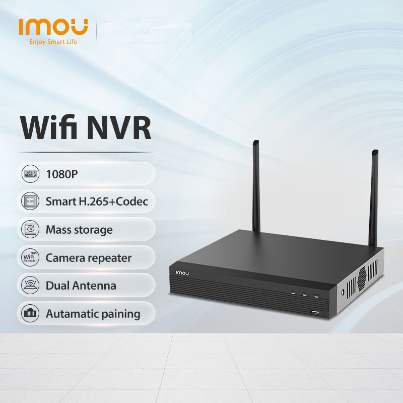 IMOU Wi-Fi 1080P NVR 8CH 4CH Drahtlose NVR-Auflösung Starke Metallgehäuse entspricht ONVIF-Standards