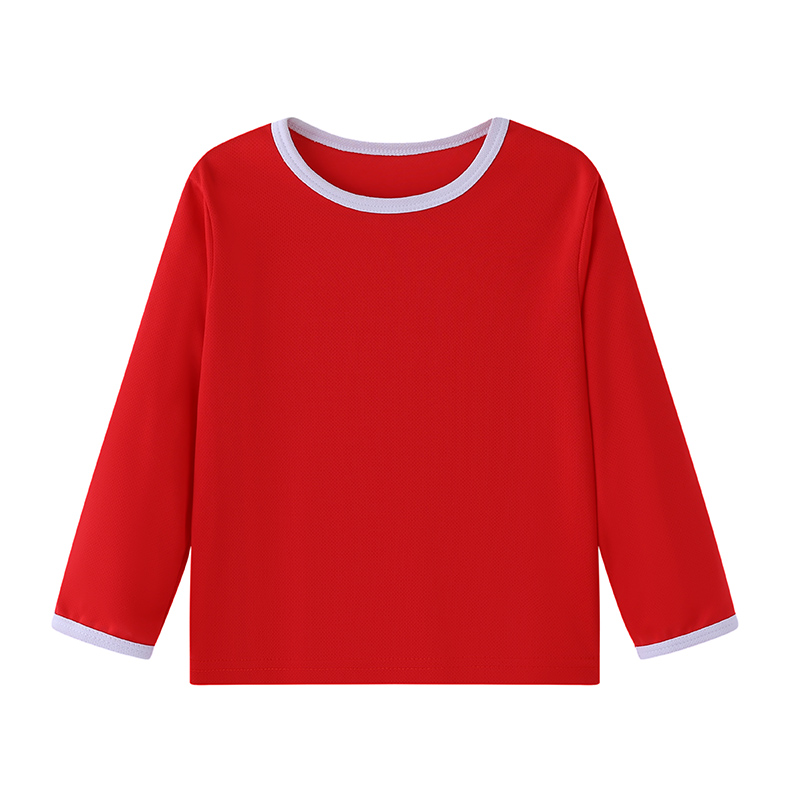 1/4/5 stuks herfst en winter kinder effen kleur sneldrogend T-shirt met lange mouwen voor jongens en meisjes basic ronde hals sport T