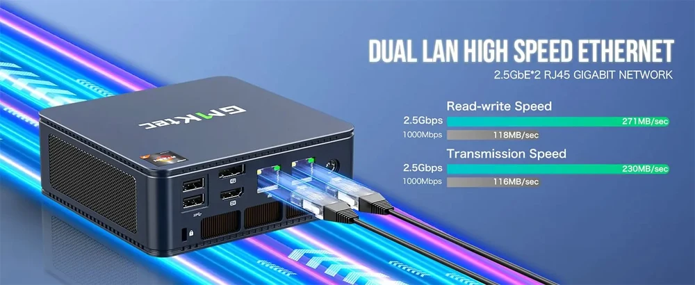 GMKtec M5 Plus AMD Ryzen 7 5825U Mini PC Win 11 DDR4 3200Mhz 16GB NVMe WIFI6 BT5.2 Desktop Office Mini Computer HD DP Type-C
