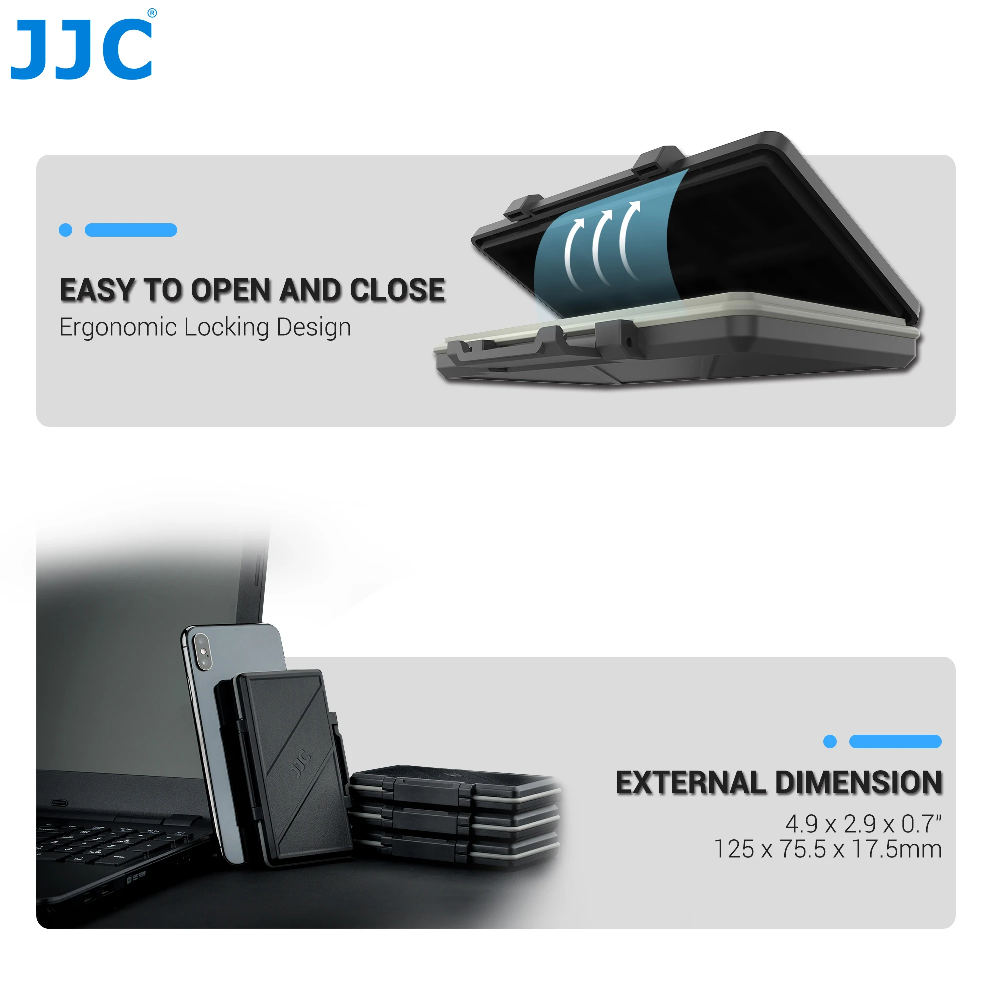 JJC 36 слотов SD Micro SD TF Card Case Holder для 24 Micro SD TF SDXC SDHC и 12 SD SDXC Cards Водонепроницаемая жесткая коробка для карт памяти