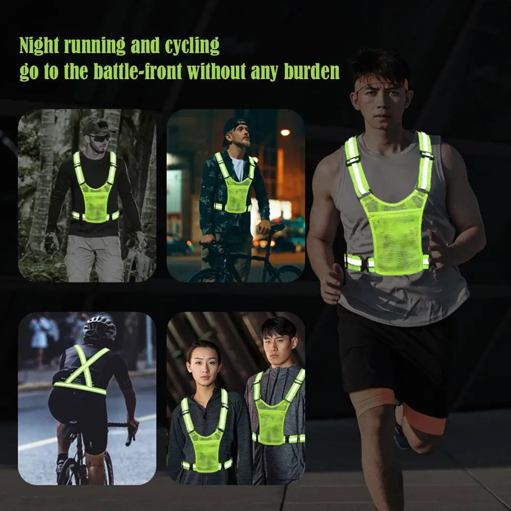 Chaleco de seguridad ligero Unisex de alta visibilidad, 4 colores, con bolsa de almacenamiento, construcción nocturna, ciclismo, tráfico, correr y trabajar