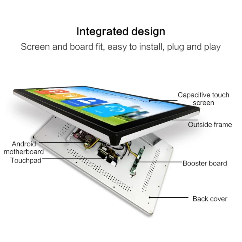 Pantalla táctil Industrial todo en uno de 21,5 pulgadas, controlador de casillero inteligente para PC, ordenador integrado todo en uno Android
