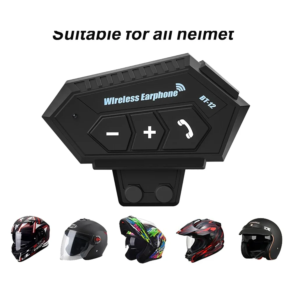 BT12 Bluetooth Motorhelm Headset Draadloze Handsfree Stereo Muziekspeler Luidspreker Hoofdtelefoon Ondersteuning Auto/Handmatig bellen