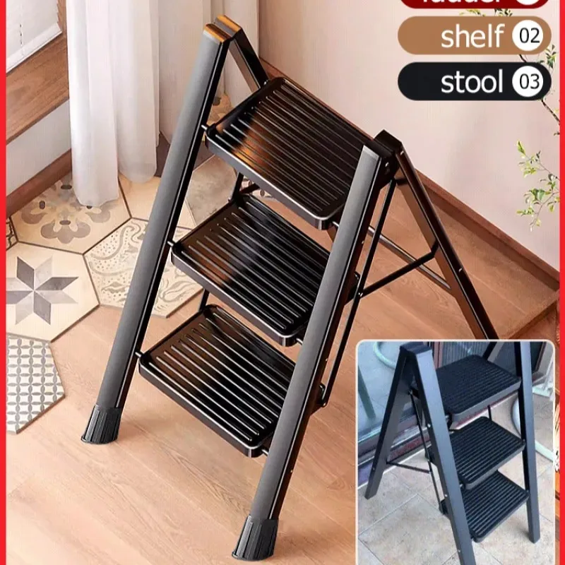 Escalera plegable de aleación de aluminio para el hogar, taburete, escalera en espiga, escalera pequeña, escaleras familiares